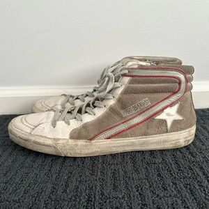 Golden Goose Slide Silver/Gray High Top Sneakers (Size 44)
